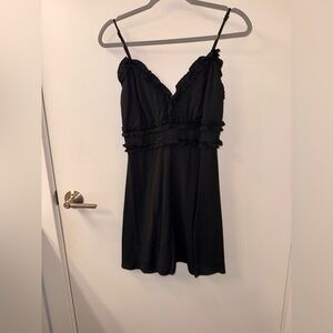 Trixxi Black Ruffle-Trim Slip